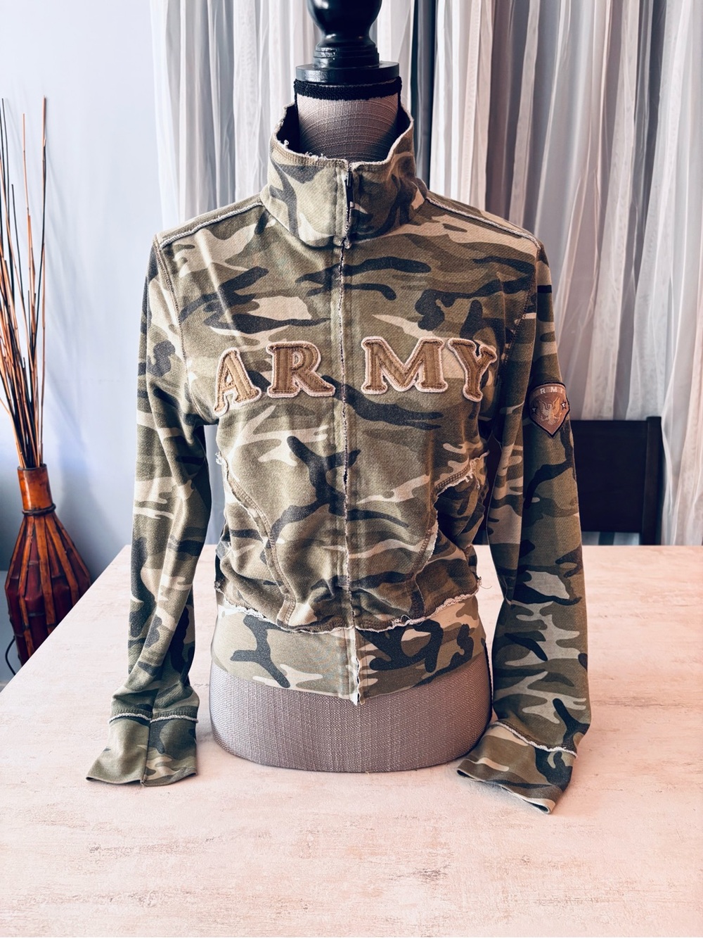 Vintage Y2K Camo Zip-Up Track Jacket